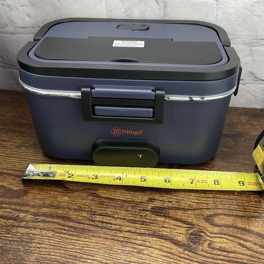 Nifogo electric lunch box Black Blue Portable Food Heater Travel Student Trucker